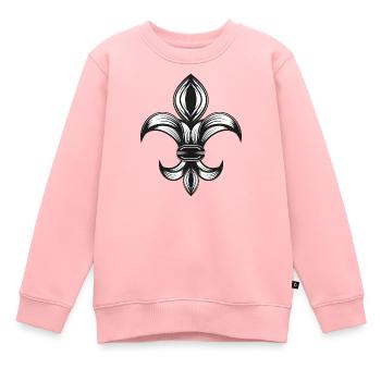stilisierte Schwertlilie - Fleur-de-Lys - Kinder Premium Organic Sweatshirt - Rosa - Vorne - AI Model Kid Female (0cm)