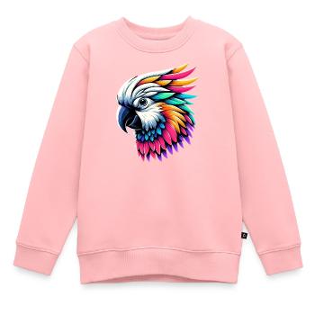 Kakadu-Papagei mit Kamm - Kinder Premium Organic Sweatshirt - Rosa - Vorne - AI Model Kid Female (0cm)