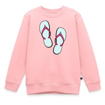 flip flops sommer beach strand party - Kinder Premium Organic Sweatshirt - Rosa - Vorne - AI Model Kid Female (0cm)