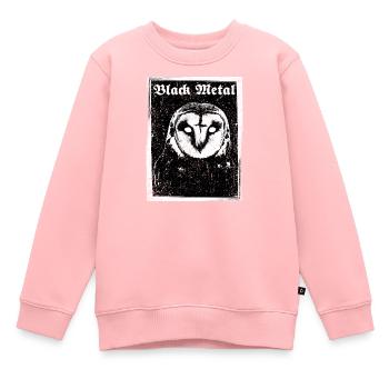 Black Metal Eule - Kinder Premium Organic Sweatshirt - Rosa - Vorne - AI Model Kid Female (0cm)