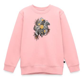 NoirBlüten Orange Akzente - Kinder Premium Organic Sweatshirt - Rosa - Vorne - AI Model Kid Female (0cm)