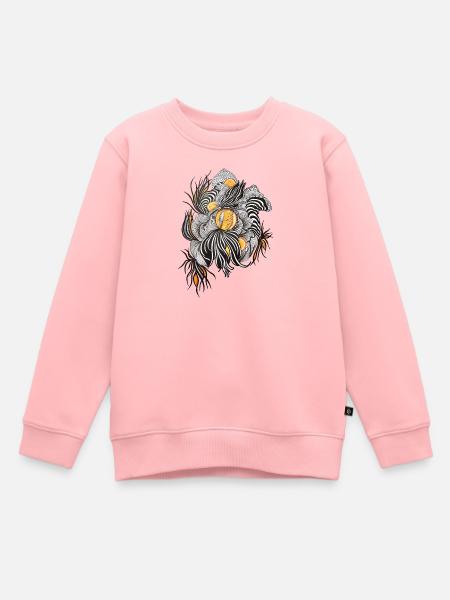 Noir Blossoms Accents d’orange - Sweat Premium enfant bio - rose