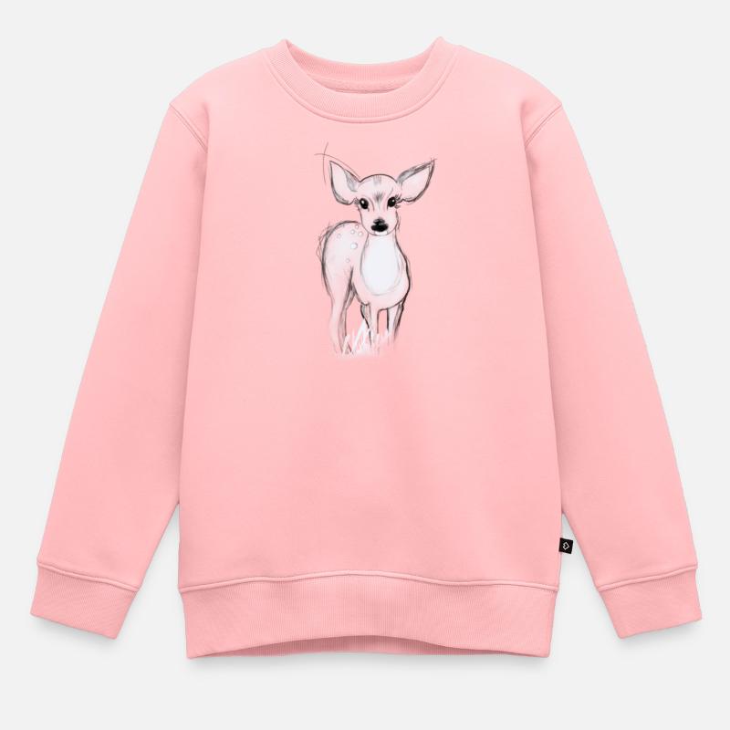 Petit cerf - Sweat Premium enfant bio - rose