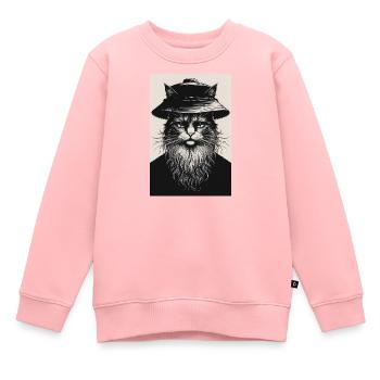 Die stille Katze - Kinder Premium Organic Sweatshirt - Rosa - Vorne - AI Model Kid Female (0cm)