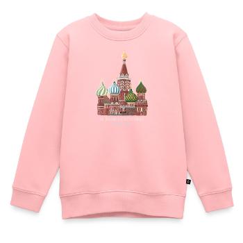 Moskau, Handgezeichnete Basiliuskathedrale - Kinder Premium Organic Sweatshirt - Rosa - Vorne - AI Model Kid Female (0cm)