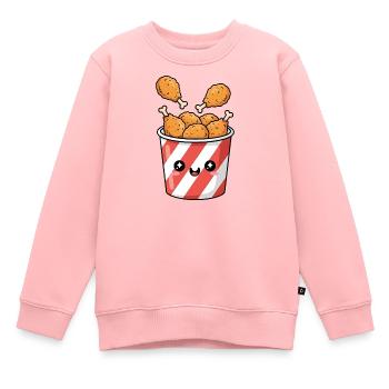 Seau de poulet frit Kawaii - Sweat Premium enfant bio - rose - Devant - AI Model Kid Female (0cm)