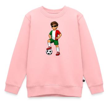 Soccer Boy Fan du Mexique Drapeau mexicain - Sweat Premium enfant bio - rose - Devant - AI Model Kid Female (0cm)