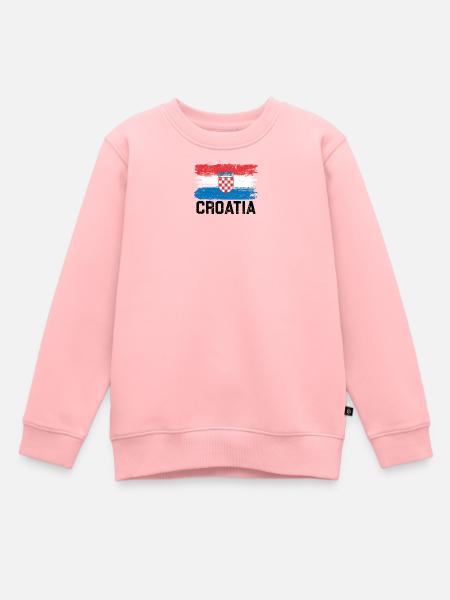 Kroatien Flagge - Kinder Premium Organic Sweatshirt - Rosa