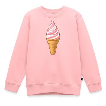 Softeis Erdbeer-Vanille - Kinder Premium Organic Sweatshirt - Rosa - Vorne - AI Model Kid Female (0cm)