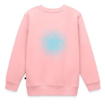 gepunkteter runder Hintergrund hellblau - Kinder Premium Organic Sweatshirt - Rosa - Hinten - AI Model Kid Female (0cm)