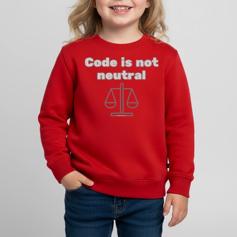 Code Is Not Neutral - Ethical Coder Statement Kids Premium Organic Sweatshirt