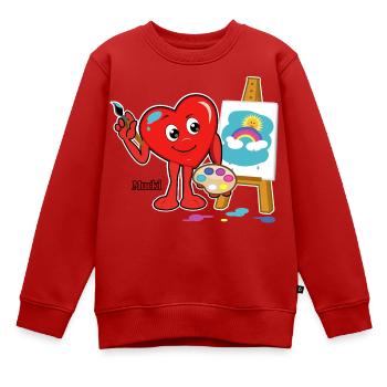 Mucki Kreativ - Kinder Premium Organic Sweatshirt - Rot - Vorne - AI Model Kid Female (0cm)