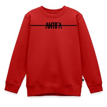 Antifa abstrait noir - Sweat Premium enfant bio - rouge - Devant - AI Model Kid Female (0cm)