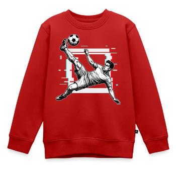 Fussball Schuss Fallrueckzieher Seitfallzieher - Kinder Premium Organic Sweatshirt - Rot - Vorne - AI Model Kid Female (0cm)