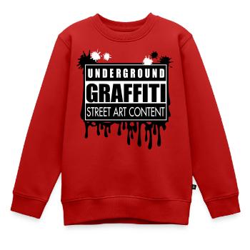 Underground graffitis flex - Sweat Premium enfant bio - rouge - Devant - AI Model Kid Female (0cm)