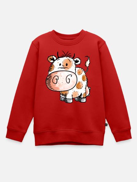 Süßes Kuhbaby - Kuh - Kühe - Kind - Baby - Geburt - Kinder Premium Organic Sweatshirt - Rot
