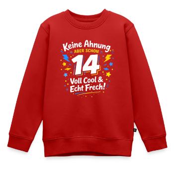 Un t-shirt d’anniversaire cool pour les garçons pour les 14 ans - Sweat Premium enfant bio - rouge - Devant - AI Model Kid Female (0cm)