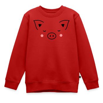 Schwein Sau Schweinchen Ferkel Eber I Geschenkidee - Kinder Premium Organic Sweatshirt - Rot - Vorne - AI Model Kid Female (0cm)