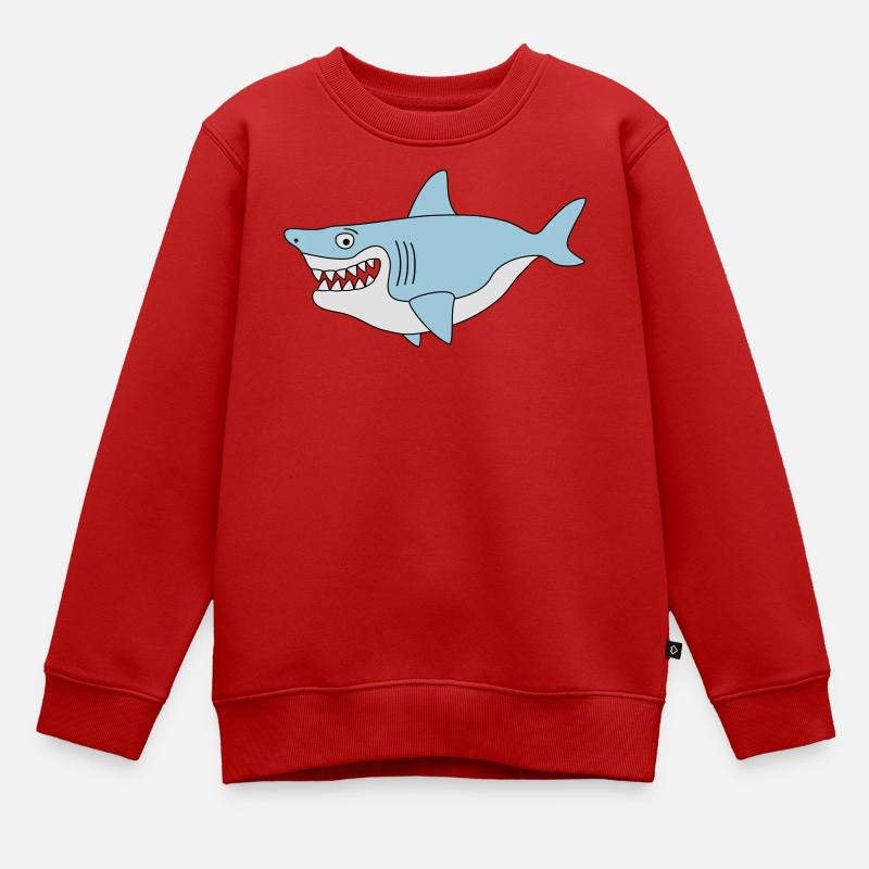 sourire de requin - Sweat Premium enfant bio - rouge