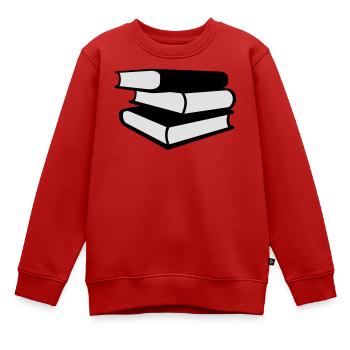 Bücher - Kinder Premium Organic Sweatshirt - Rot - Vorne - AI Model Kid Female (0cm)
