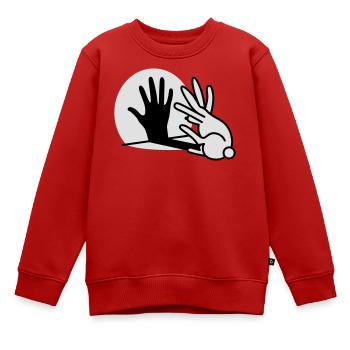 Hand Schattenspiel kaninchen Schattentheater - Kinder Premium Organic Sweatshirt - Rot - Vorne - AI Model Kid Female (0cm)