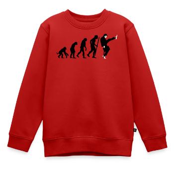 Evolution of silly walks - Sweat Premium enfant bio - rouge - Devant - AI Model Kid Female (0cm)