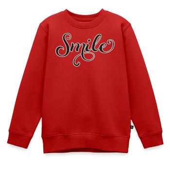 Écriture souriante Écriture Sourire - Sweat Premium enfant bio - rouge - Devant - AI Model Kid Female (0cm)