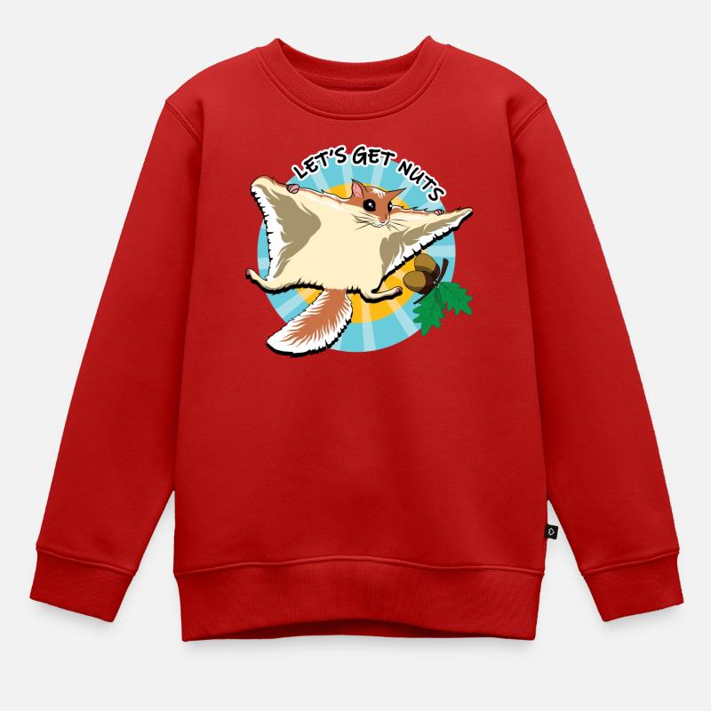 Écureuil volant - Let's Get Nuts - Sweat Premium enfant bio - rouge