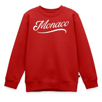 Monaco - Sweat Premium enfant bio - rouge - Devant - AI Model Kid Female (0cm)