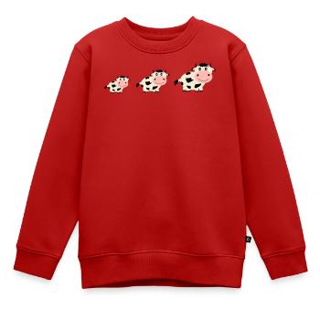 Bande dessinée Vaches Vaches - Sweat Premium enfant bio - rouge - Devant - AI Model Kid Female (0cm)