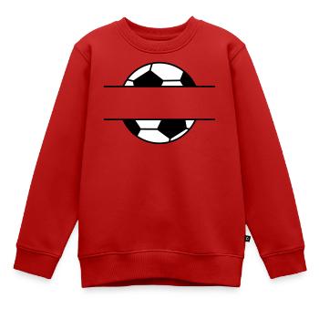 Fußball Namensschild mit Wunschname - Kinder Premium Organic Sweatshirt - Rot - Vorne - AI Model Kid Female (0cm)