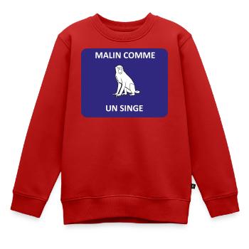 Clever wie ein Affe - Kinder Premium Organic Sweatshirt - Rot - Vorne - AI Model Kid Female (0cm)