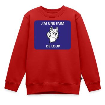 Ich bin hungrig wie ein Wolf - Kinder Premium Organic Sweatshirt - Rot - Vorne - AI Model Kid Female (0cm)