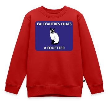 I have other fish to fry. - Kids Premium Organic Sweatshirt - red - Front - AI Model Kid Female (0cm)