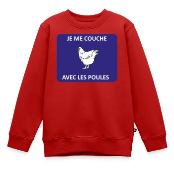 Ich gehe mit den Hühnern ins Bett - Kinder Premium Organic Sweatshirt - Rot - Vorne - AI Model Kid Female (0cm)