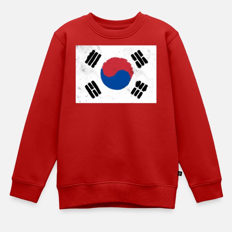 Drapeau de la Corée du Sud - Sweat Premium enfant bio - rouge