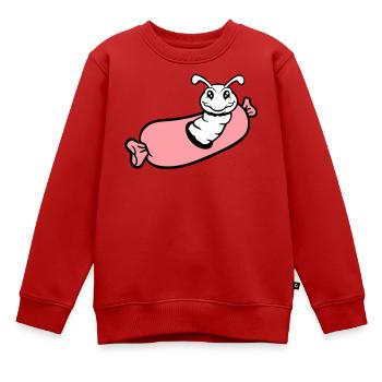 trou de chenille saucisse saucisses grill faim manger - Sweat Premium enfant bio - rouge - Devant - AI Model Kid Female (0cm)