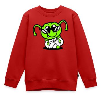 Raupe Mittelfinger Beleidigung Loch Sonnenbrille - Kinder Premium Organic Sweatshirt - Rot - Vorne - AI Model Kid Female (0cm)