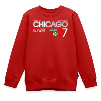 Chicago Sport City Typografie Design - Kinder Premium Organic Sweatshirt - Rot - Vorne - AI Model Kid Female (0cm)