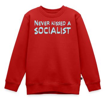 Nie einen Sozialisten geküsst - Kinder Premium Organic Sweatshirt - Rot - Vorne - AI Model Kid Female (0cm)