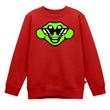 Frosch Kröte cool Sonnenbrille lacht glücklich süß - Kinder Premium Organic Sweatshirt - Rot - Vorne - AI Model Kid Female (0cm)