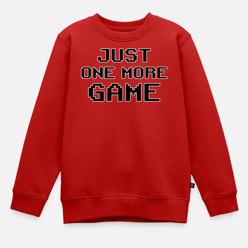 Just One More Game – Pixel Art Motivation - Sweat Premium enfant bio - rouge