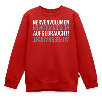Volume nerveux épuisé - Sweat Premium enfant bio - rouge - Devant - AI Model Kid Female (0cm)