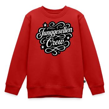 Junggesellen Crew - Kinder Premium Organic Sweatshirt - Rot - Vorne - AI Model Kid Female (0cm)