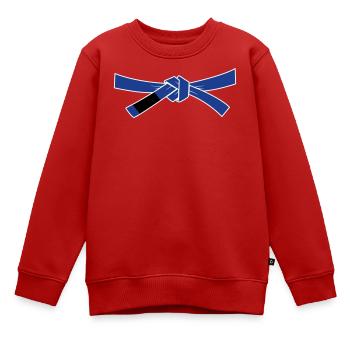 Ceinture bleue - Ceinture bleue - Sweat Premium enfant bio - rouge - Devant - AI Model Kid Female (0cm)