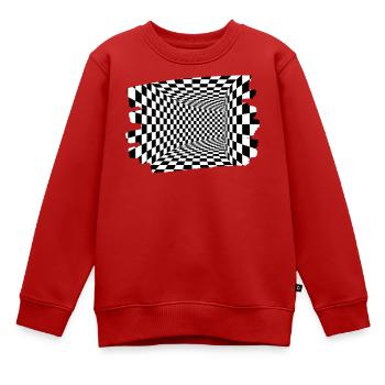 Tunnel-Optische Kacheln - Kinder Premium Organic Sweatshirt - Rot - Vorne - AI Model Kid Female (0cm)