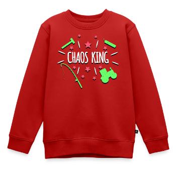 Chaos King - Kids Premium Organic Sweatshirt - red - Front - AI Model Kid Female (0cm)