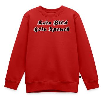 Pas de photo, pas de slogan – minimalisme anti-slogan - Sweat Premium enfant bio - rouge - Devant - AI Model Kid Female (0cm)