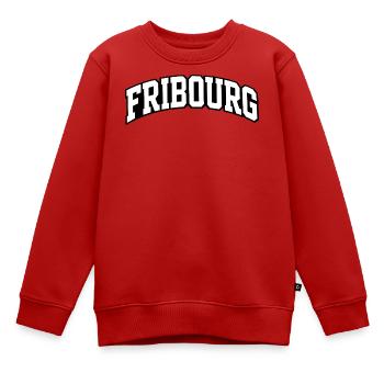 Fribourg Arch Schriftzug - Kinder Premium Organic Sweatshirt - Rot - Vorne - AI Model Kid Female (0cm)