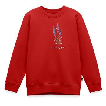 Lavendel Botanische Illustration - Kinder Premium Organic Sweatshirt - Rot - Vorne - AI Model Kid Female (0cm)